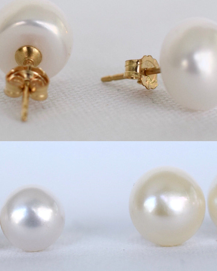 Baroque Freshwater Pearl Stud Earrings - MILK VELVET PEARLS