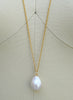 Flameball Pearl Drop Necklace - MILK VELVET PEARLS