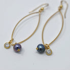Charming :: Peacock Pearl Marquis Earrings, gold filled - MILK VELVET PEARLS