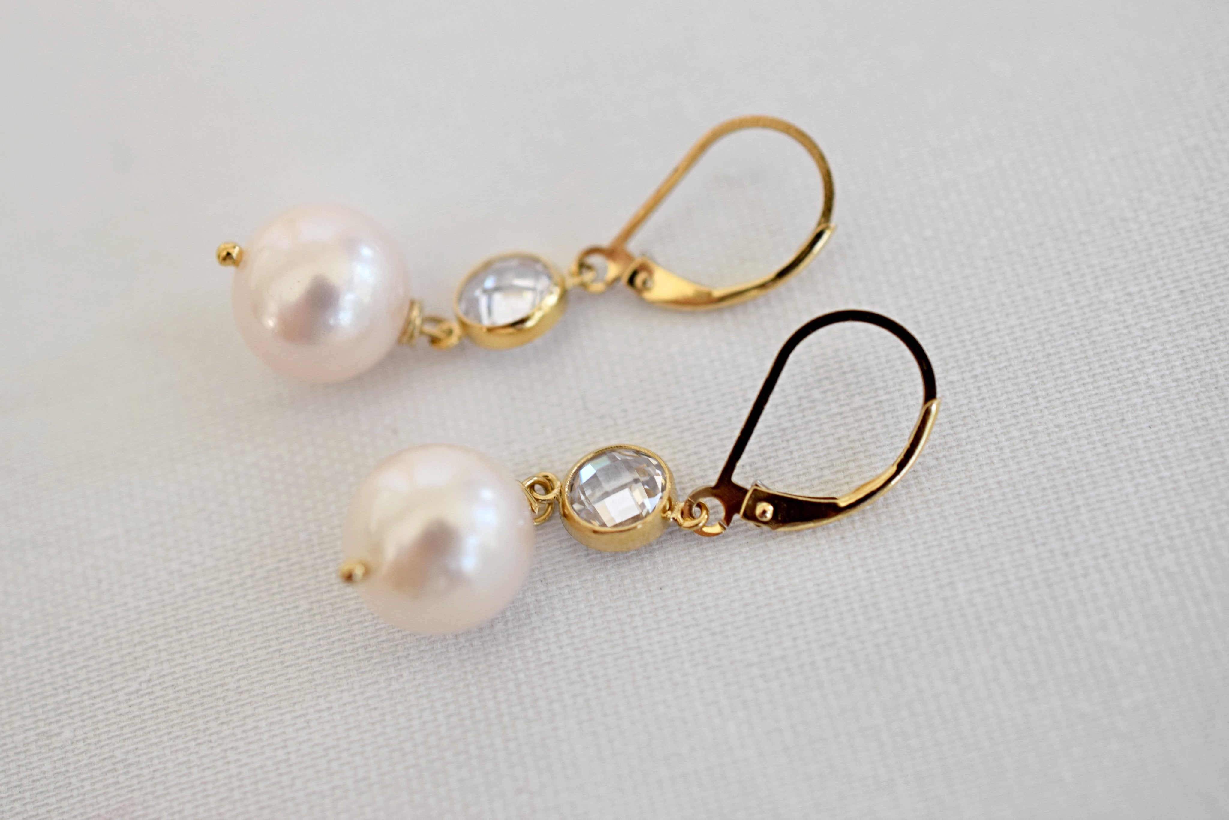 Firenze Earrings, 14k GF - MILK VELVET PEARLS