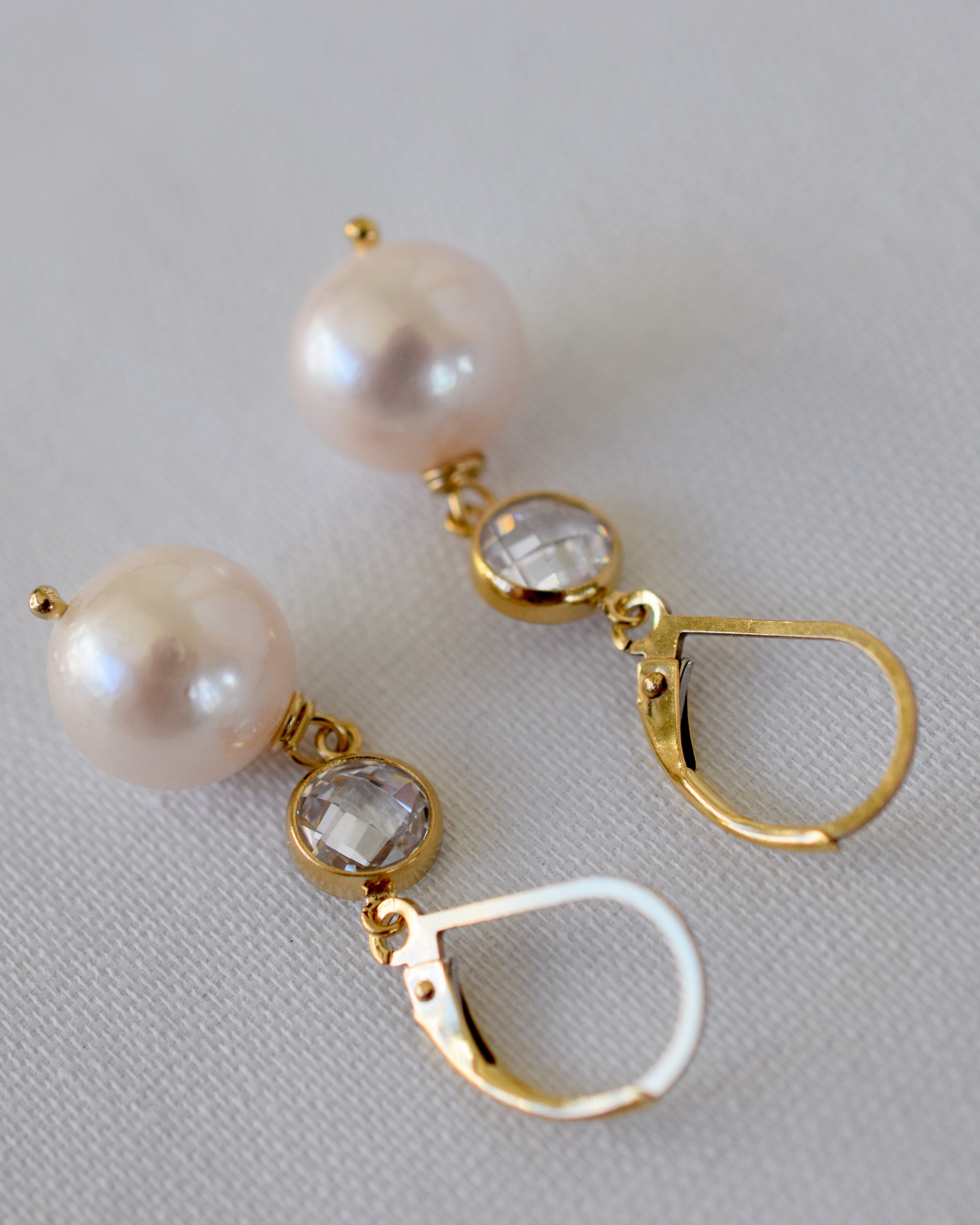 Firenze Earrings, 14k GF - MILK VELVET PEARLS