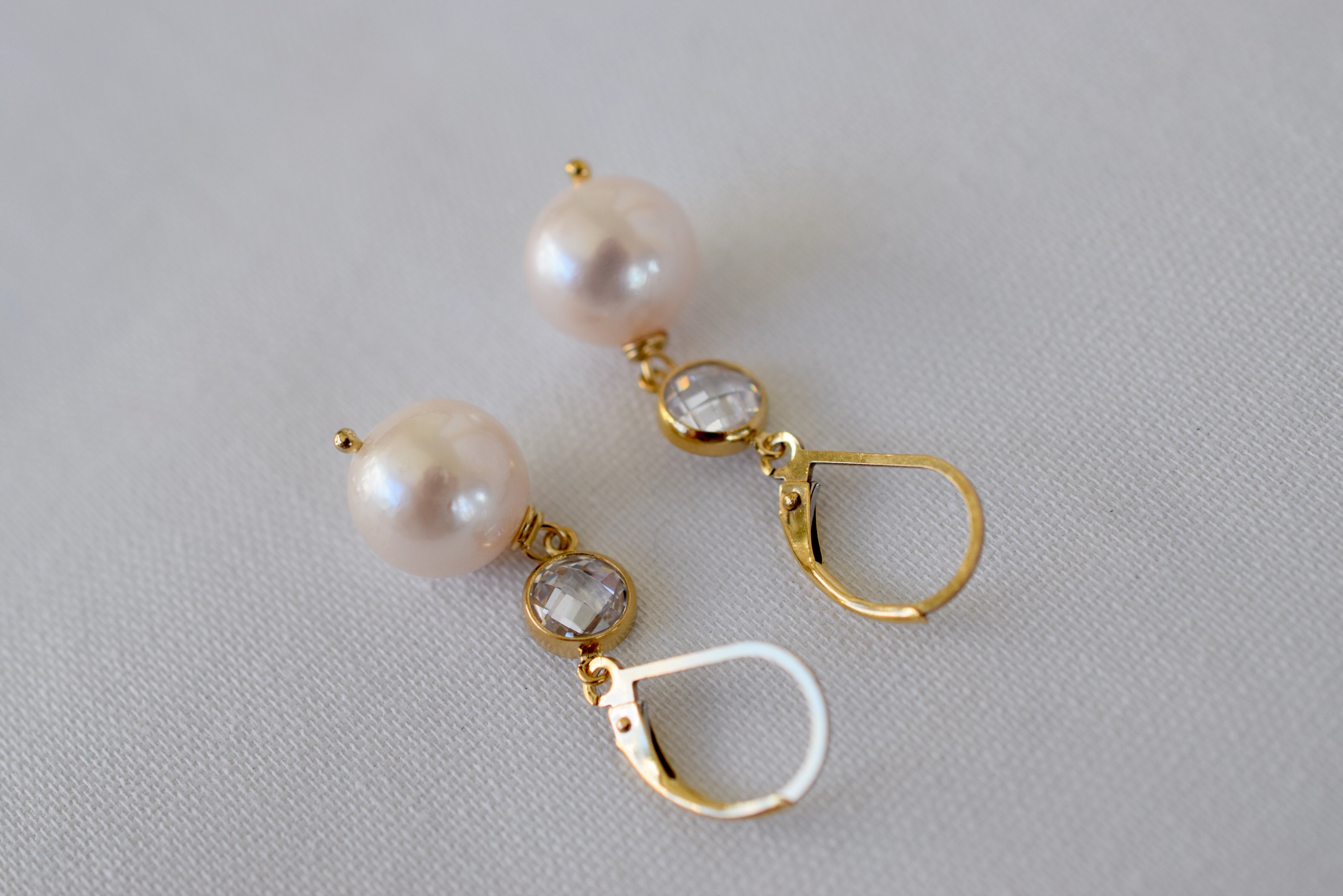 Firenze Earrings, 14k GF - MILK VELVET PEARLS