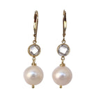 Firenze Earrings, 14k GF - MILK VELVET PEARLS