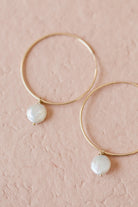 Dainty 14k GF Hoop Earrings with Coin Dangles - MILK VELVET PEARLS