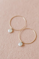 Dainty 14k GF Hoop Earrings with Coin Dangles - MILK VELVET PEARLS