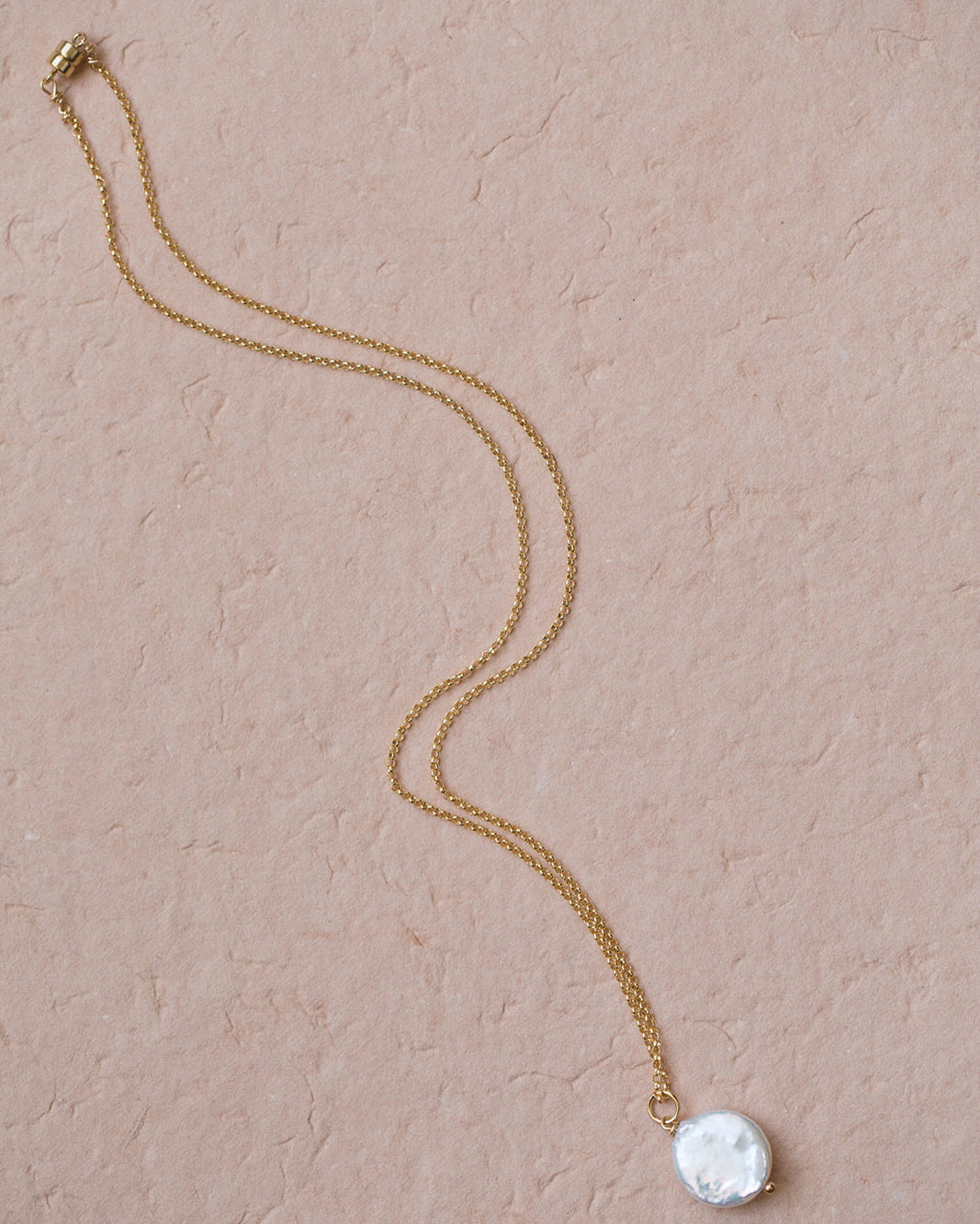 Gold Coin Pearl Necklace - MILK VELVET PEARLS