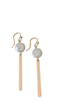 Coin Pearl Bar Earrings, 14k GF - MILK VELVET PEARLS
