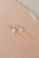 Coin Pearl Bar Earrings, 14k GF - MILK VELVET PEARLS