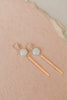 Coin Pearl Bar Earrings, 14k GF - MILK VELVET PEARLS