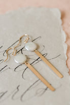 Coin Pearl Bar Earrings, 14k GF - MILK VELVET PEARLS