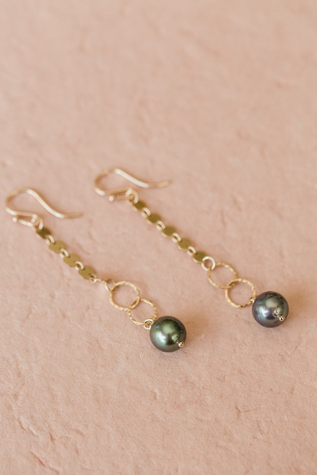"Well Traveled" Tahitian Pearl Chain Dangles, Limited Edition - MILK VELVET PEARLS