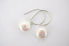 Coin Pearl Earrings - Sterling Silver