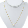 FLOW ~ gold filled necklace with sliding pearl - MILK VELVET PEARLS