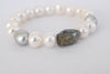 Baroque Pearl & Labradorite Cuff - MILK VELVET PEARLS