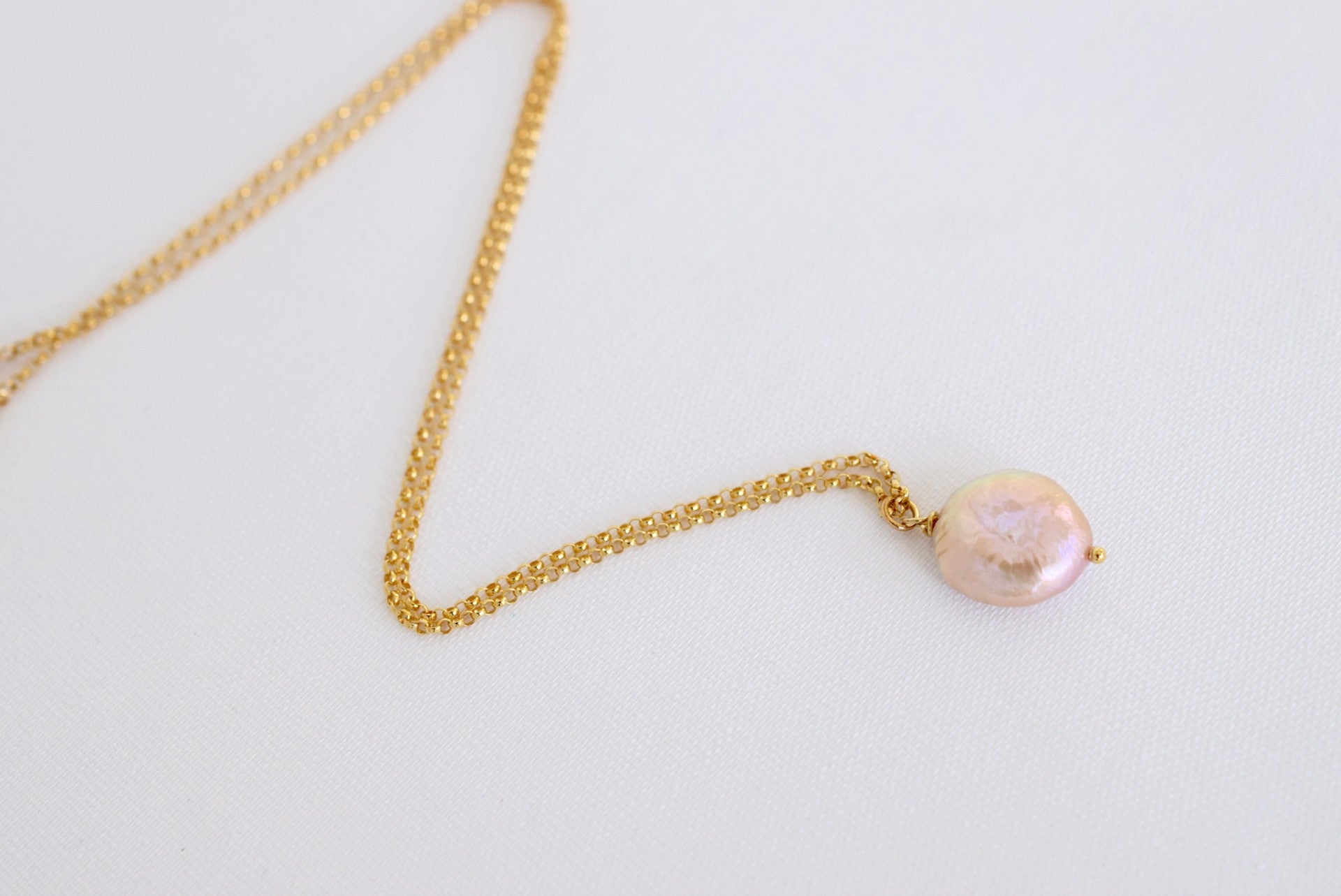 Pink Coin Pearl Necklace - MILK VELVET PEARLS