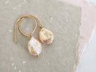 Peachy Pink Coin Pearl Earrings, 14GF - MILK VELVET PEARLS