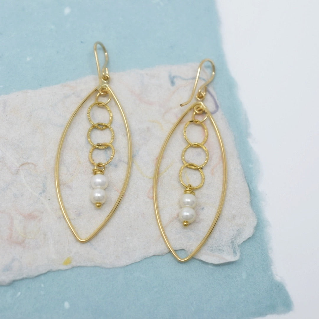 Pretty Lights - 14k GF earrings with 4mm pearls - MILK VELVET PEARLS