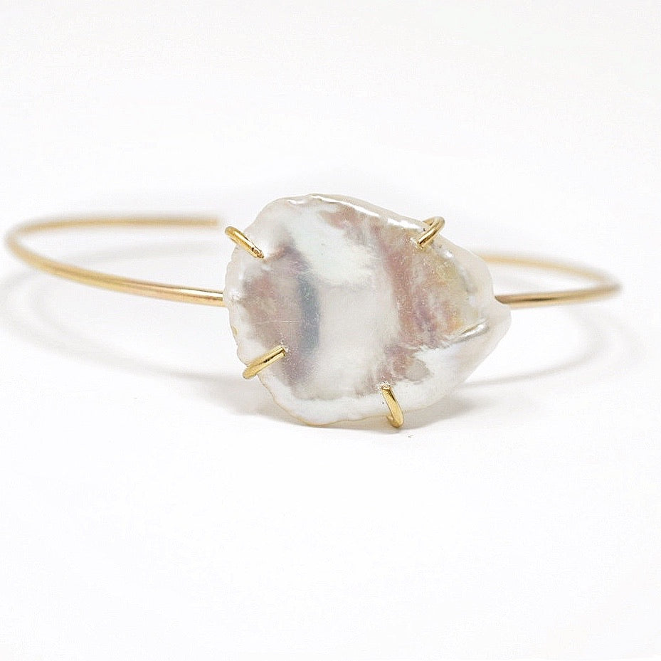 Lilies of the Field Bracelet: 14k Gold Filled - MILK VELVET PEARLS