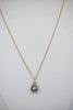 Tahitian Pearl ~ Simple 14k GF Chain Necklace - MILK VELVET PEARLS