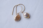 Peachy Pink Coin Pearl Earrings, 14GF - MILK VELVET PEARLS