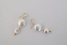 Double Portion: Coin Pearl Drop Earrings, 14k GF - MILK VELVET PEARLS