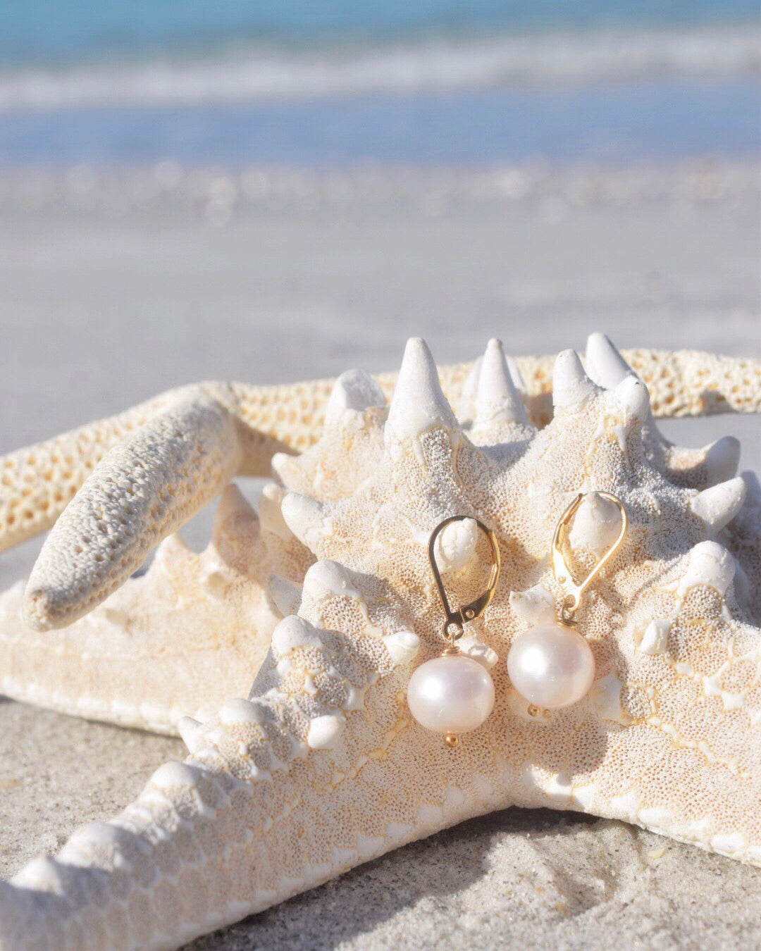 Classic Pearl Dangles on 14k GF Leverbacks - MILK VELVET PEARLS