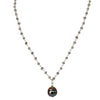 Sterling Silver Labradorite Rosary Chain with Tahitian Pearl Pendant - MILK VELVET PEARLS
