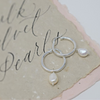 Baroque Pearl Silver Hoop Earrings (detachable pearls) - MILK VELVET PEARLS