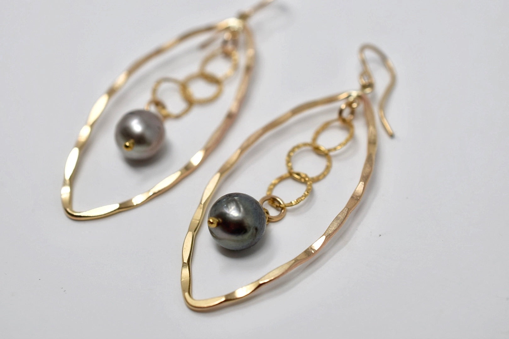 ARISE - Tahitian Pearl Earrings, Gold Filled - MILK VELVET PEARLS