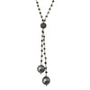 Black Tie Affair: Double Tahitian Pearl Lariat Necklace, Pyrite - MILK VELVET PEARLS