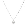 BE FAITHFUL: oval coin pearl necklace in gold filled or sterling silver - MILK VELVET PEARLS