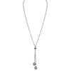 Black Tie Affair: Double Tahitian Pearl Lariat Necklace, Pyrite - MILK VELVET PEARLS