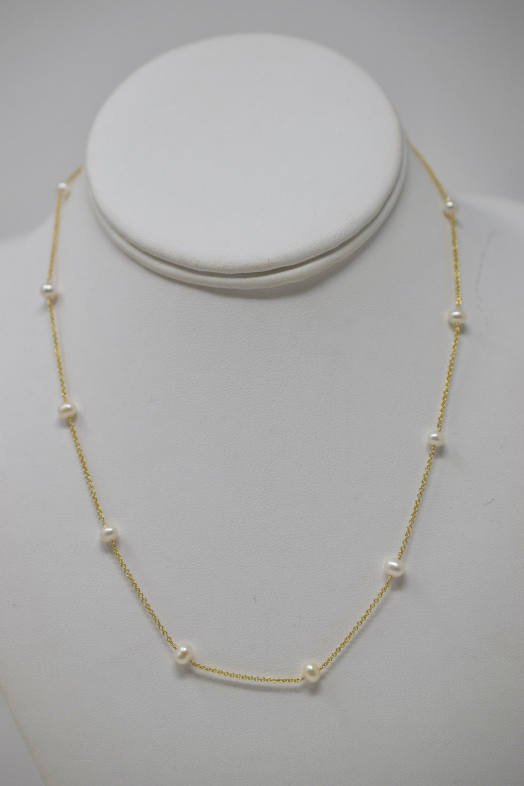 tin cup style necklace, gold filled, made in USA