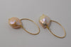 Pink Coin Pearl Earrings, 14GF