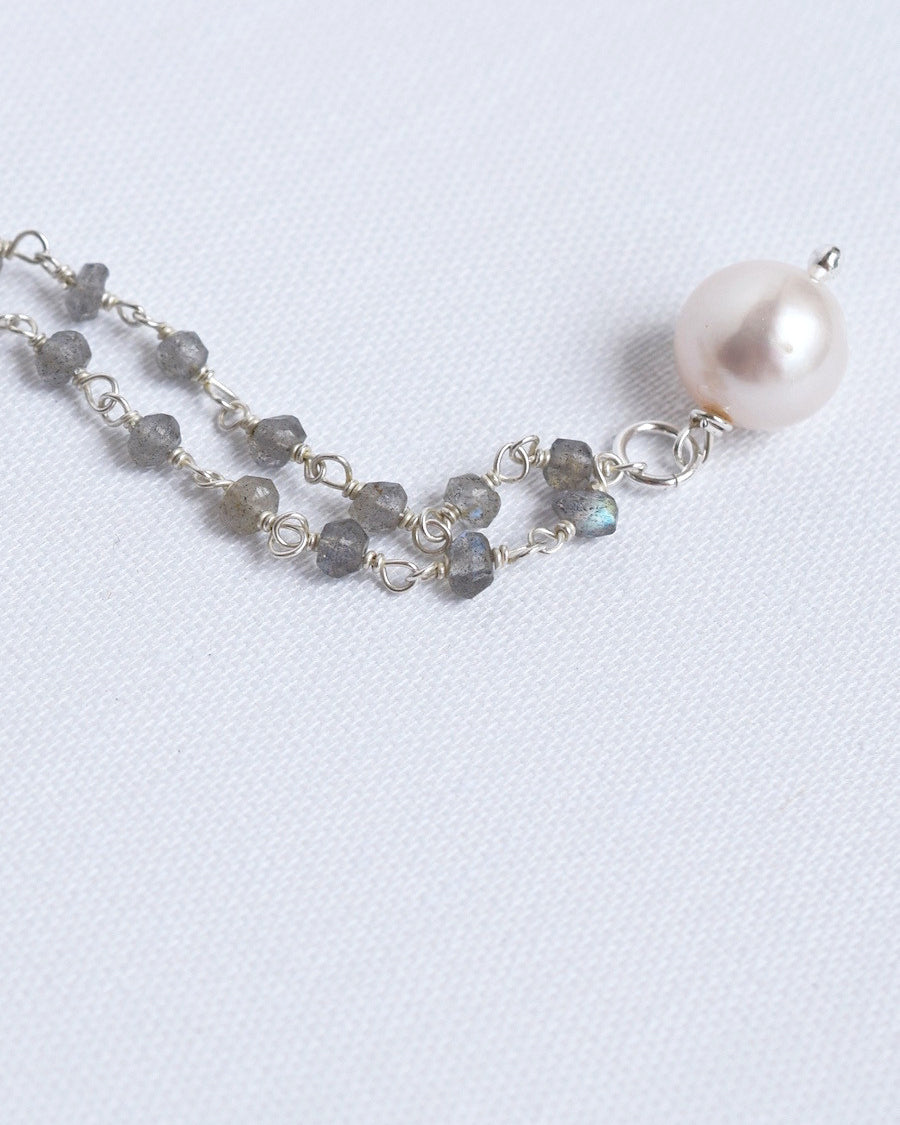 Silver Rosary with Simple Pearl - MILK VELVET PEARLS