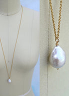 Flameball Pearl Drop Necklace - MILK VELVET PEARLS