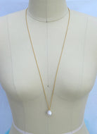 Flameball Pearl Drop Necklace - MILK VELVET PEARLS