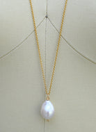 Flameball Pearl Drop Necklace - MILK VELVET PEARLS