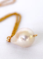 Flameball Pearl Drop Necklace - MILK VELVET PEARLS