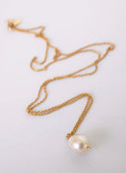 Flameball Pearl Drop Necklace - MILK VELVET PEARLS