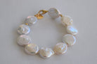 Large Coin Pearl Bracelet - MILK VELVET PEARLS