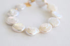 Large Coin Pearl Bracelet - MILK VELVET PEARLS