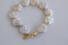 Large Coin Pearl Bracelet - MILK VELVET PEARLS