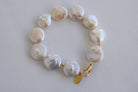 Large Coin Pearl Bracelet - MILK VELVET PEARLS