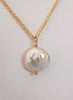 Gold Coin Pearl Necklace - MILK VELVET PEARLS