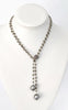 Black Tie Affair: Double Tahitian Pearl Lariat Necklace, Pyrite - MILK VELVET PEARLS