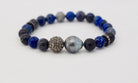 Tahitian Pearl Cuff with Lapis Lazuli + - MILK VELVET PEARLS