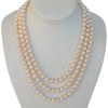 3-Strand Classic ~ Jackie O Style ~  Pearl Necklace - MILK VELVET PEARLS
