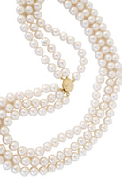 3-Strand Classic ~ Jackie O Style ~  Pearl Necklace - MILK VELVET PEARLS