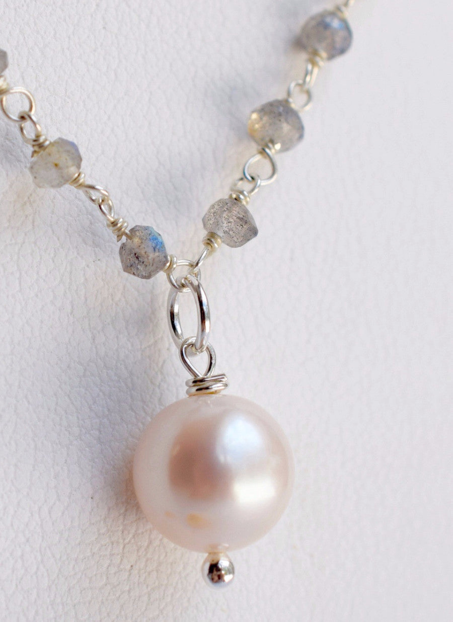 Silver Rosary with Simple Pearl - MILK VELVET PEARLS